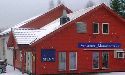 Fasadebilde vinter, Vegårshei Motorsenter, ditt MECA bilverksted i Vegårshei